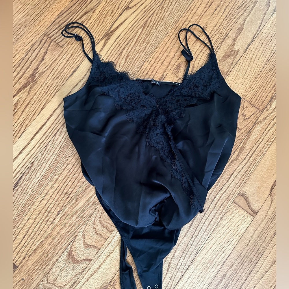 Lacey, flowy satin bodysuit